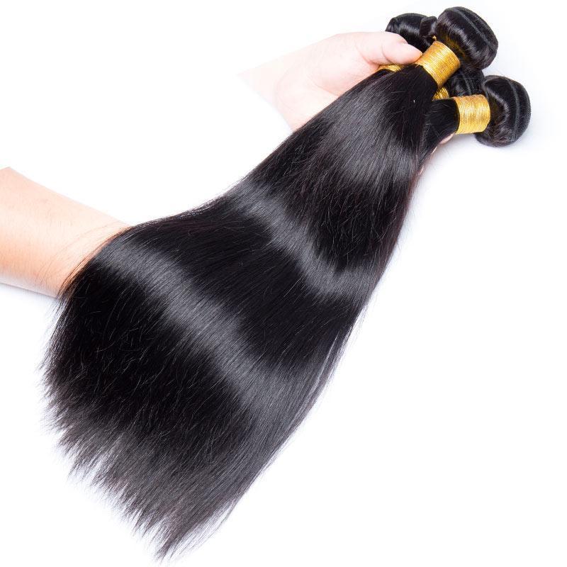 Modern Show 30 Inch Long Brazilian Straight Human Hair Weave 3 Bundles Remy Hair Extensions