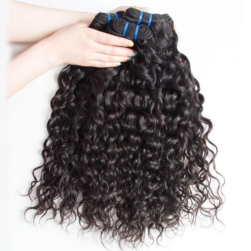 Modern Show 30 Inch Long Brazilian Wet And Wavy Human Hair Weave Water Wave 3 Bundles Natural Black Color Hair Extension