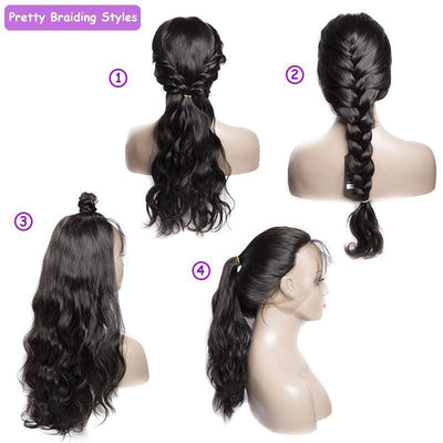 Modern Show Hair 180 Density Pre Plucked 360 Lace Frontal Wigs Malaysian Body Wave Human Hair Wigs With Baby Hair-hairstyles