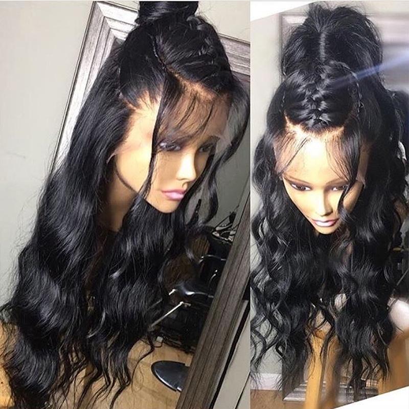 Modern Show 150 Density Guleless Pre Plucked 360 Lace Wig Body Wave Raw Indian Human Hair 360 Lace Frontal Wigs
