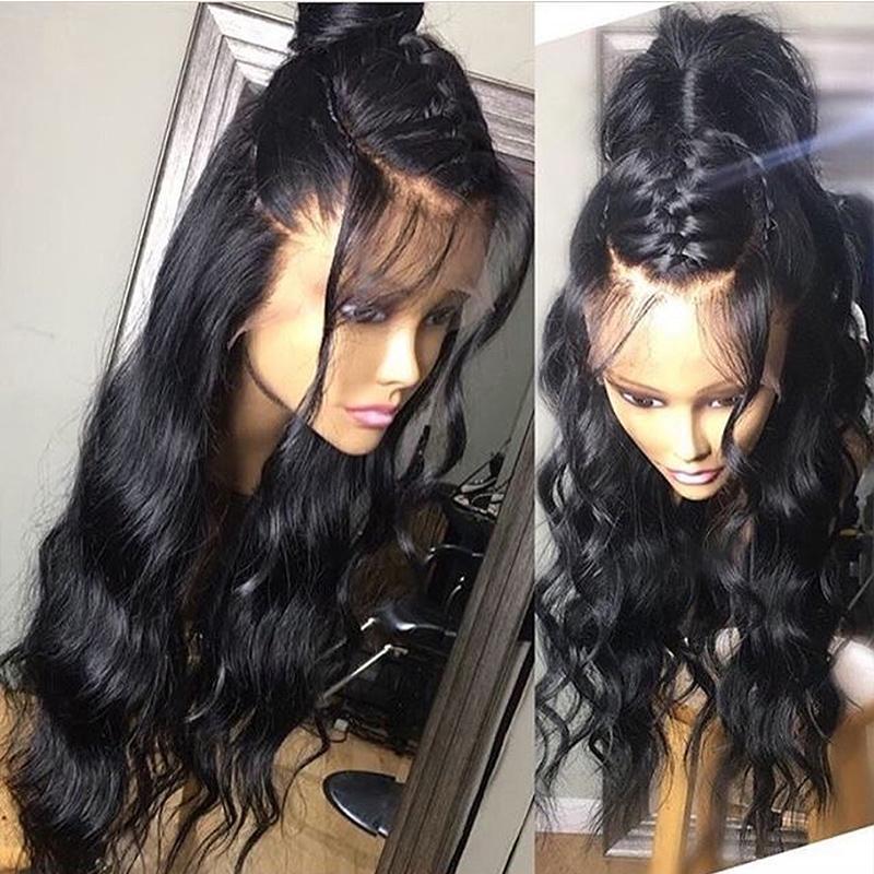 150 Density Peruvian Virgin Hair Body Wave 360 Lace Frontal Wig 100 Real Human Hair Lace Wig-real wig