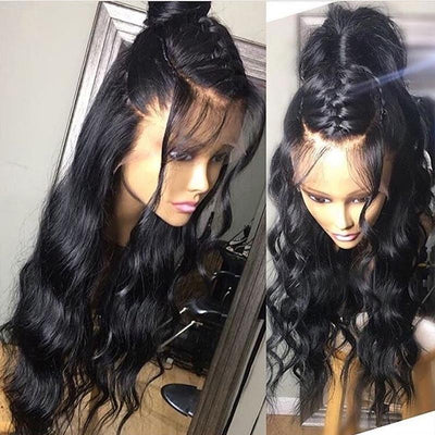 150 Density Peruvian Virgin Hair Body Wave 360 Lace Frontal Wig 100 Real Human Hair Lace Wig-real wig