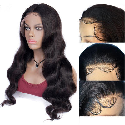 Modern Show Affordable Long Body Wave 13x4 Invisible Lace Front Wigs Brazilian Remy Human Hair Wigs
