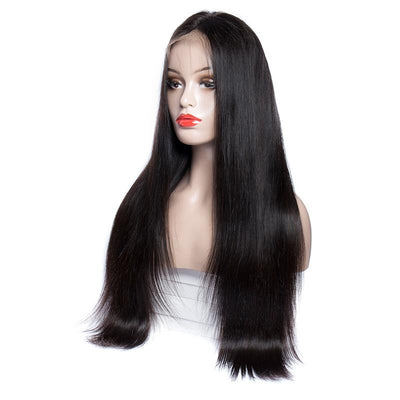 Modern Show Hair 180 Density Glueless Brazilian Straight Lace Front Human Hair Wigs For Women Pre Plucked Remy Hair Half Lace Wigs-front show