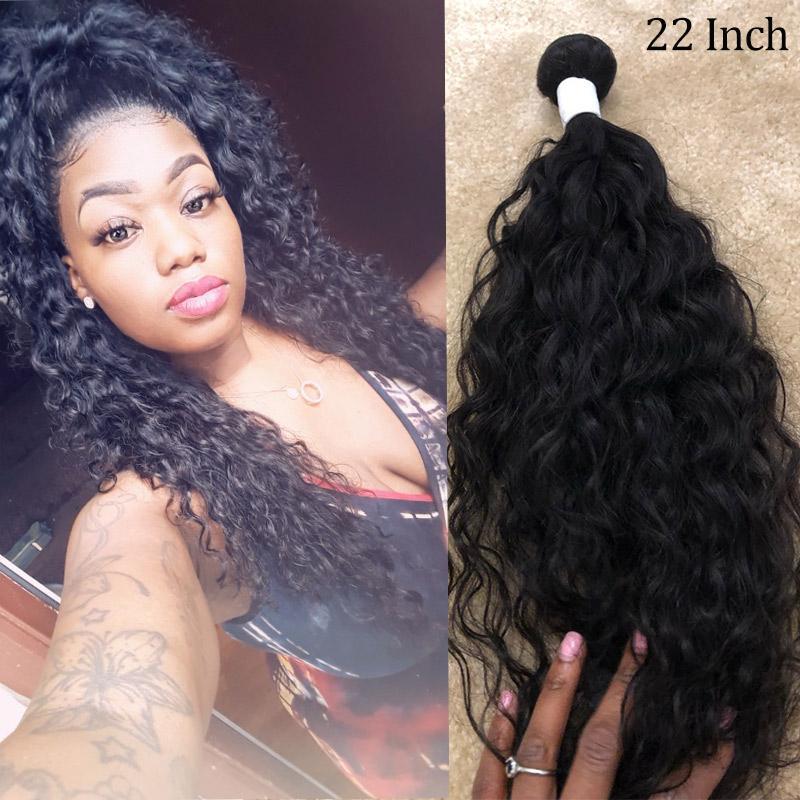 10A Wet And Wavy Virgin Brazilian Hair 3 Bundles Water Wave With Lace Closure 100 Human Hair Weave 22 inch