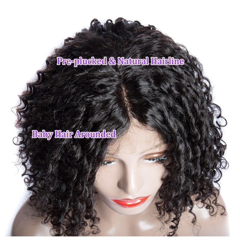 Modern Show Hair Short Brazilian Curly Bob Wigs Virgin Remy Human Hair Lace Front Wigs With Baby Hair For Sale-hairline