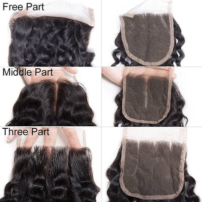 Modern Show 10A Brazilian Virgin Remy Curly Human Hair Weave 4 Bundles With Lace Closure-lace closure part show