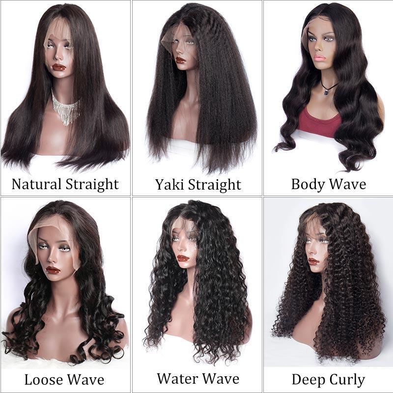 Modern Show Pre Plucked Lace Frontal Wigs 150 Density 100% Real Brazilian Human Hair Lace Front Wigs For Sale-hair textures