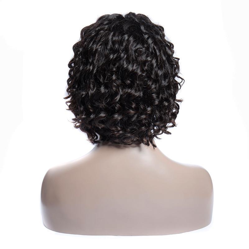 Modern show hair Human Hair Wigs Indian Loose Wave Short Bob 4x4 Lace Closure Wig For Black Women-back show