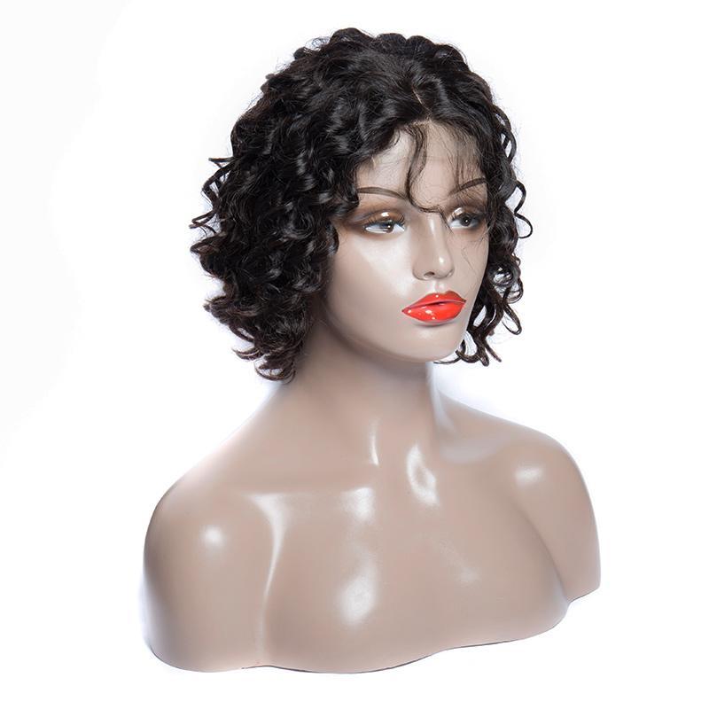 Modern show hair Human Hair Wigs Indian Loose Wave Short Bob 4x4 Lace Closure Wig For Black Women-right front show