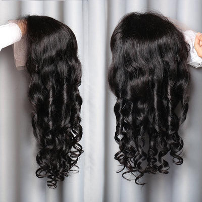 Modern Show Hair 150 Density Loose Wave Lace Wigs Raw Indian Human Hair Lace Front Wigs For Black Women-real wig show