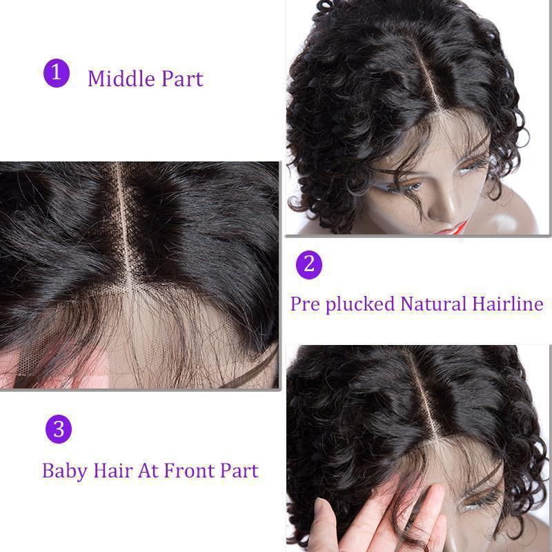 Modern show hair Human Hair Wigs Indian Loose Wave Short Bob 4x4 Lace Closure Wig For Black Women-baby hair show