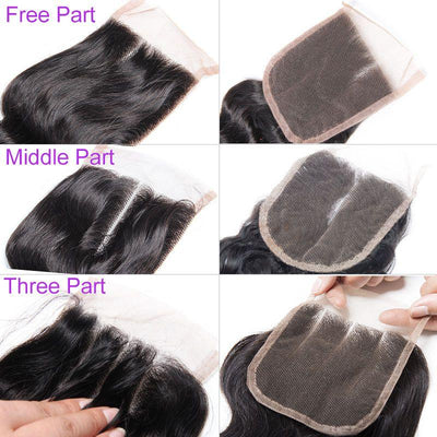 Modern Show Hair 100% Unprocessed Virgin Peruvian Loose Wave Human Hair 3 Bundles With 4X4 Lace Closure-closure part