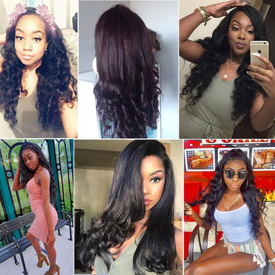 Modern show hair 150 Density Loose Wave Lace Wigs Raw Indian Human Hair Lace Front Wigs For Black Women-customer show