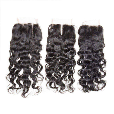 Modern Show Hair 10A Mink Brazilian Virgin Hair Water Wave 4 Bundles With 4x4 Lace Closure With Baby Hair-lace closure