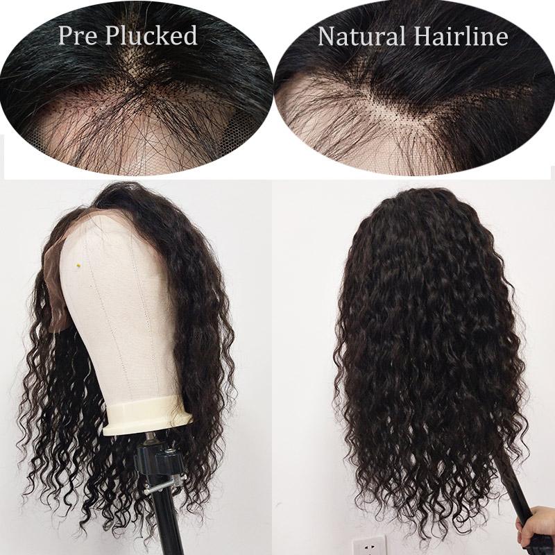 Modern Show Hair 150 Density Malaysian Wet And Wavy Human Hair Wigs Water Wave Lace Front Wigs For Black Women-hairline show
