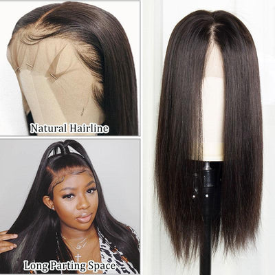 Modern Show 150 Density Brazilian Straight 13x6 Lace Front Wigs Remy Human Hair Wigs With Baby Hair For Sale-baby hair show