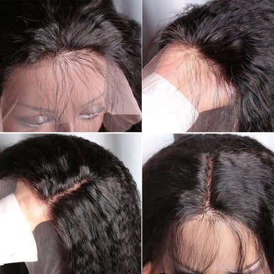 Modern Show Hair Real Raw Indian Yaki Straight Remy Human Hair Wigs Lace Front Wigs baby hair