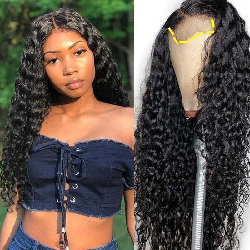 Modern Show 150 Density 4x4 Water Wave Lace Closure Wig Remy Human Hair With Baby Hair