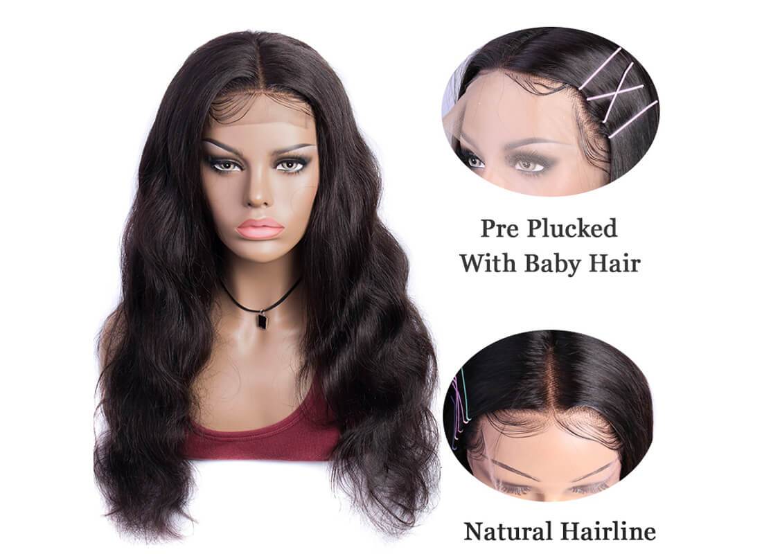 Modern Show 4x4 Body Wave Transparent HD Lace Closure Human Hair Wigs With Baby Hair For Women