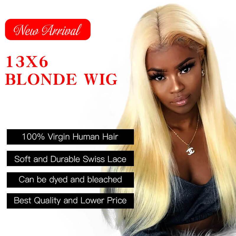Brazilian Straight 613 Blonde 13 6 Transparent Lace Front Human Hair Wigs For Women ModernShow